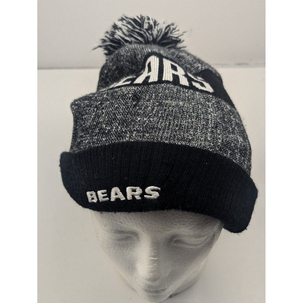 Chicago Bears New Era Knit Beanie Hat Blue‎ Orange Pom Pom NFL